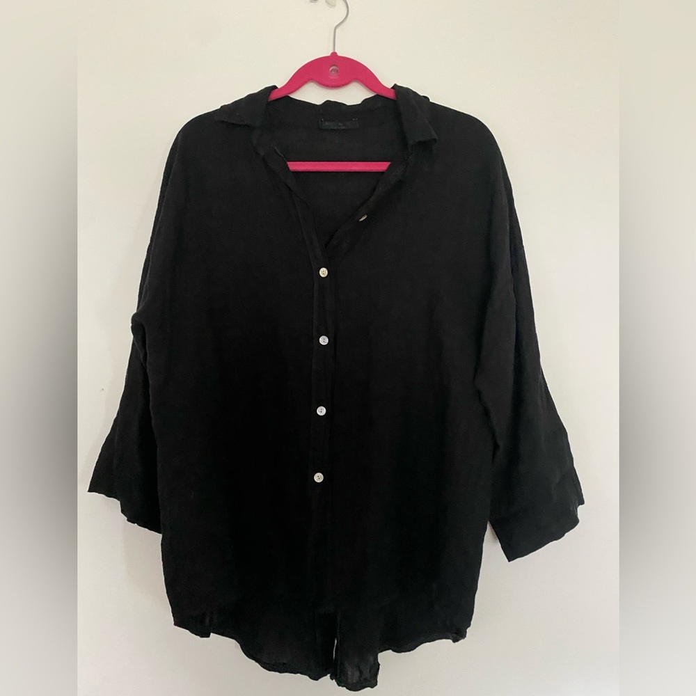 100% Italian linen button up